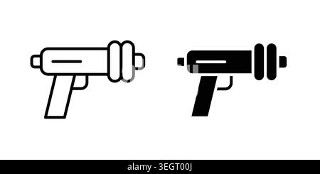 Modèle de vecteur d'icône Blaster défini en noir Illustration de Vecteur