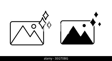 Symbole d'icône ai photo Generate. Pack d'illustration vectorielle en couleur noire. Illustration de Vecteur