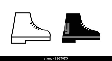 modèle vectoriel d'icône brisk boots défini en noir Illustration de Vecteur