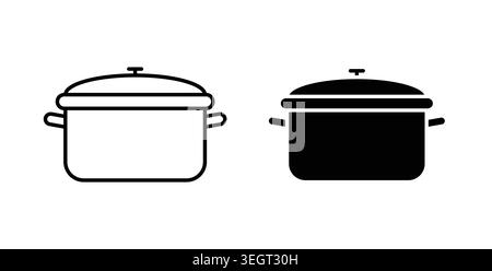 Symbole d'icône pot. Pack d'illustration vectorielle en couleur noire. Illustration de Vecteur