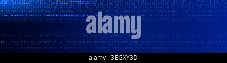 AI Data Stream Binary Code bleu large fond. Flux de données cyber sécurisé, vitesse Web Transfer Visualization Backdrop. Transformation numérique étendue Illustration de Vecteur