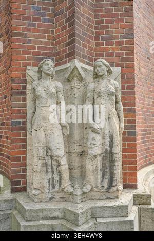 Skulptur am Ullsteinhaus, Ullsteinstraße, Tempelhofer Damm, Tempelhof, Bezirk Tempelhof-Schöneberg, Berlin, Deutschland Banque D'Images