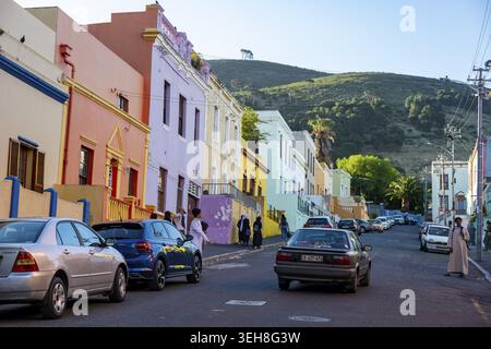 Bo-Kaap, maisons colorées, Cape Town, Afrique du Sud Banque D'Images