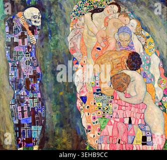 Archives artistiques : Gustav Klimt, mort et vie, v. 1911 Illustration de Vecteur