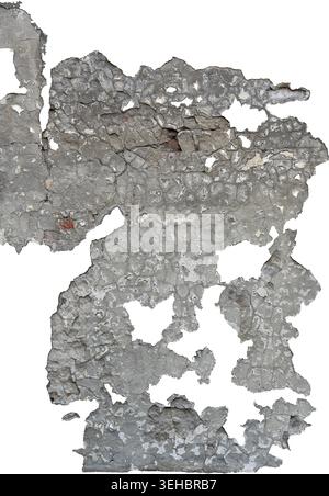 Fond de pièce de texture de mur de brique endommagé grunge pour le texte isolé sur fond blanc vue verticale Banque D'Images