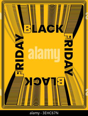 Affiche Modern Black Friday Art de schéma de couleurs vives Illustration de Vecteur
