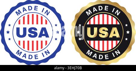 Fabriqué aux États-Unis badge Label Premium modèle de conception vectorielle Illustration de Vecteur