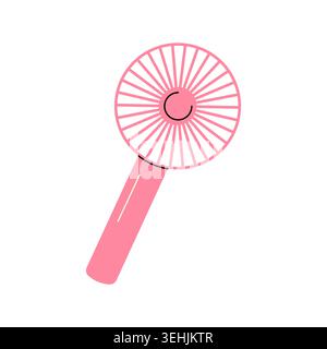 Rose portable mini ventilateur électrique vecteur dessin à la main illustration plate Illustration de Vecteur