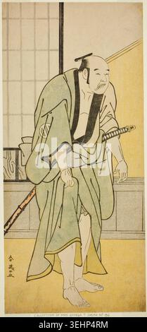 L'acteur Asao Tamejuro I dans le rôle de Gotobei ivre de Katsukawa Shun'EI, c. 1790, représentant un interprète de kabuki avec une épée, pieds nus et animé dans une pose théâtrale traditionnelle Banque D'Images