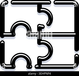 Connexion de pièces de puzzle représentant le travail d'équipe et la solution Illustration de Vecteur