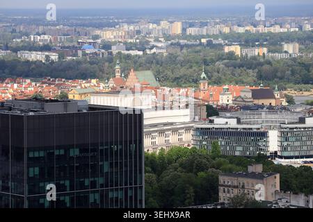 La vue aérienne de la Vieille Ville de Varsovie. Varsovie. Pologne Banque D'Images