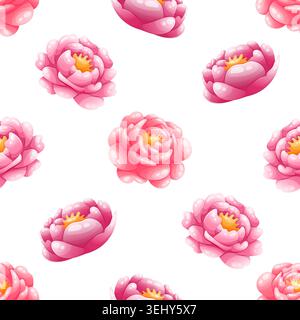 Modèle sans couture avec pivoines rose Illustration de Vecteur