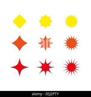 Vecteur de collection de formes éclatantes et éclatantes. Parfait pour créer des autocollants de vente de badges promotionnels et des accents de design graphique. SPE 10. Illustration de Vecteur