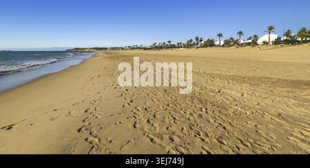 Plage de la Barrosa, Playa de la Barrosa, Chiclana, Andalousie, Espagne Banque D'Images