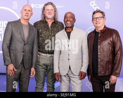 PARADISE, LAS VEGAS, NEVADA, États-Unis - MAI 25 : Jim Sonefeld, Mark Bryan, Darius Rucker et Dean Felber de Hootie & the Blowfish arrivent à la 52e cérémonie annuelle des American Music Awards qui se tient au MGM Grand Garden Arena le 25 mai 2026 à Paradise, Las Vegas, Nevada, États-Unis. (Photo de Xavier Collin/image Press Agency) Banque D'Images
