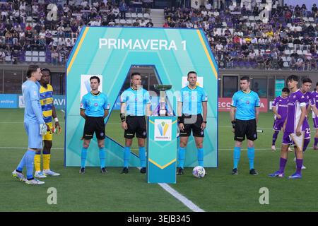 Firenze, Italie. 28 mai 2026. Lors de la finale du match entre Fiorentina U20 et Parme U20 du Championnat Primavera 1 2025/2026 au Rocco B. Commisso Viola Park Sports Center à Bagno a Ripoli, Florence, Italie. 28 mai 2026. Sport - Football. (Photo de Alfredo Falcone/LaPresse) crédit : LaPresse/Alamy Live News Banque D'Images
