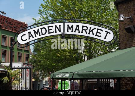Panneau du marché de Camden, Londres, Royaume-Uni Banque D'Images