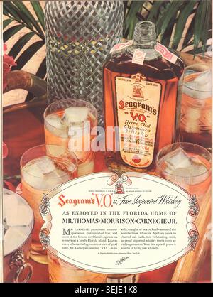 1937 Seagrams VO Whiskey Advertisement Life Magazine 22 février 1937 - Vintage US Press Advertising Banque D'Images