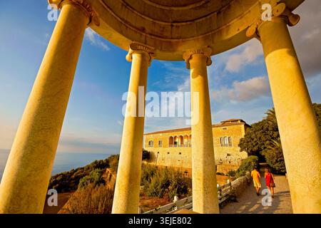 Domaine traditionnel son Marroig, manoir et colonnes, Valldemossa, Serra de Tramuntana, Îles Baléares, Espagne Banque D'Images