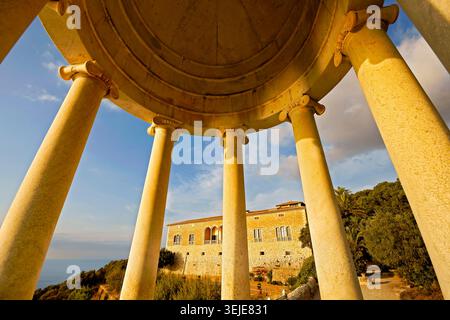 Domaine traditionnel son Marroig, manoir et colonnes, Valldemossa, Serra de Tramuntana, Îles Baléares, Espagne Banque D'Images