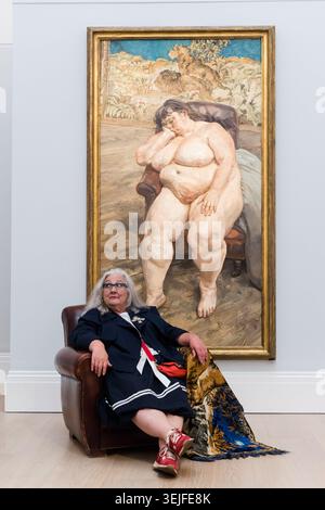 Londres, Royaume-Uni. 29 mai 2026. LONDRES, ROYAUME-UNI - 29 MAI 2026 : la maison de vente aux enchères Sotheby's dévoile le chef-d'œuvre de Lucian Freud intitulé "Sleeping by the Lion Carpet", (25-35 millions de livres sterling) avec la célèbre sitter du tableau Sue Tilley à Londres, Royaume-Uni le 29 mai 2026. Acclamé par la critique comme « l'œuvre la plus importante jamais peinte par Freud », le tableau est l'œuvre finale et la plus ambitieuse du célèbre quatuor de portraits monumentaux de Tilley. (Photo de Wiktor Szymanowicz/NurPhoto) crédit : NurPhoto SRL/Alamy Live News Banque D'Images