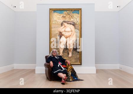 Londres, Royaume-Uni. 29 mai 2026. LONDRES, ROYAUME-UNI - 29 MAI 2026 : la maison de vente aux enchères Sotheby's dévoile le chef-d'œuvre de Lucian Freud intitulé "Sleeping by the Lion Carpet", (25-35 millions de livres sterling) avec la célèbre sitter du tableau Sue Tilley à Londres, Royaume-Uni le 29 mai 2026. Acclamé par la critique comme « l'œuvre la plus importante jamais peinte par Freud », le tableau est l'œuvre finale et la plus ambitieuse du célèbre quatuor de portraits monumentaux de Tilley. (Photo de Wiktor Szymanowicz/NurPhoto) crédit : NurPhoto SRL/Alamy Live News Banque D'Images
