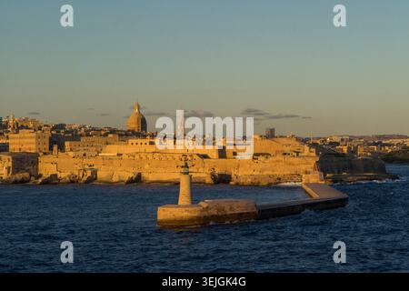 Malte - Valette, phare de Saint Elmo Banque D'Images