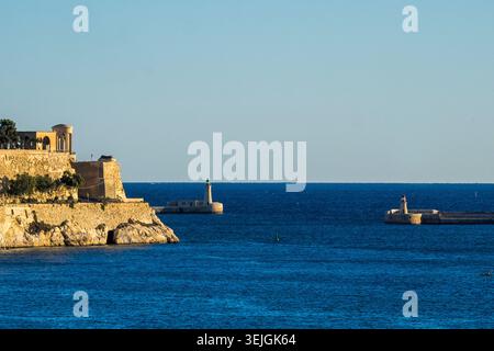Malte - Valette, phare de Saint Elmo Banque D'Images