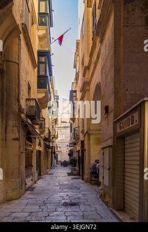 Malte - la Valette, City Street de la Valette Banque D'Images