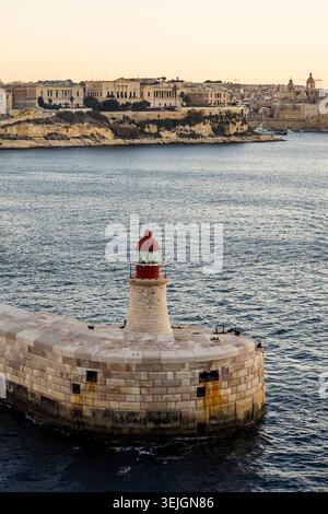 Malte - Valette, phare de Saint Elmo Banque D'Images