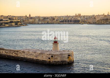 Malte - Valette, phare de Saint Elmo Banque D'Images