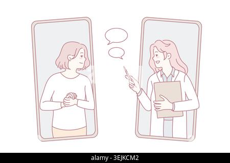 Femme ayant consultation en ligne avec le médecin Banque D'Images