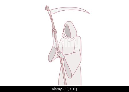Grim Reaper avec scythe Banque D'Images