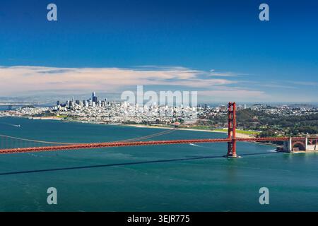 La ville de San Francisco et Golden Gate Bridge, Californie, États-Unis. Banque D'Images