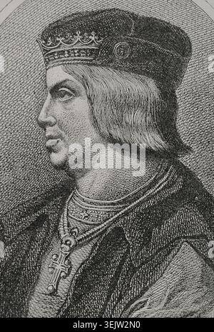 Ferdinand II d'Aragon, dit le Catholique (1452-1516), Roi de la Couronne d'Aragon, Roi de Castille comme Ferdinand V (1474-1504), c1870. Banque D'Images