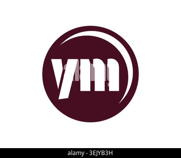 Emblème sportif YM ou logotype d'équipe. Logo de balle avec une combinaison de lettres initiales y et M pour magasin de balles, entreprise de sport, entraînement, badge de club. Vecteur Illustration de Vecteur
