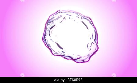 Sphère de verre transparente sur le rendu 3d rose clair bg Banque D'Images