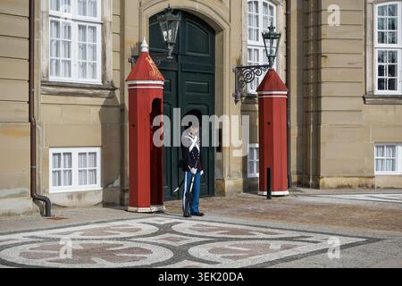 La Garde Royale au palais d'Amalienborg, Copenhague, Danemark Banque D'Images