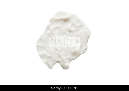 Crème cosmétique blanche ou lotion frottis avec une texture épaisse et lisse. Idéal pour la beauté, les soins de la peau et les concepts de santé Banque D'Images