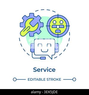 Icône de concept multicolore de service Illustration de Vecteur