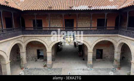 Casa de la Moneda Courtyard avec El Mascaron à Potosi Bolivie Banque D'Images