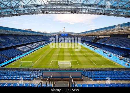 A Coruña, ESPAGNE - MAI 31 : vue générale de l'intérieur du stade avant le match LaLiga Hipermotion entre le RC Deportivo contre UD Las Palmas à l'Estadio de R. Banque D'Images