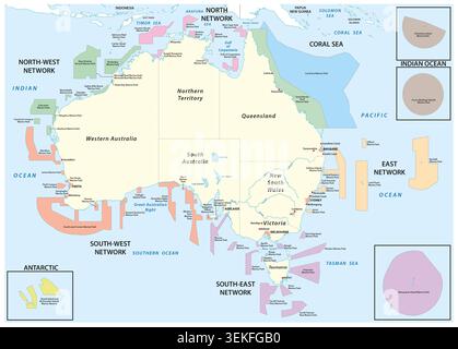 Carte des aires marines protégées australiennes Banque D'Images
