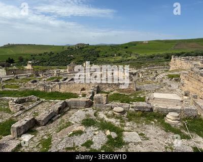 Site archéologique de Dougga, Teboursouk, Tunisie. Banque D'Images