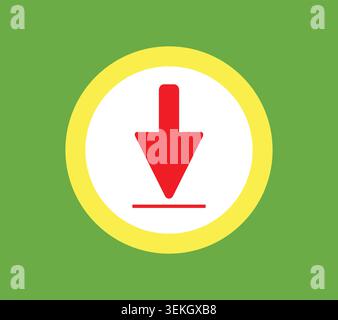 Icône de bouton de téléchargement, signe, symbole, illustration de l'interface utilisateur de téléchargement Illustration de Vecteur