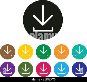 Icône de bouton de téléchargement, signe, symbole, illustration de l'interface utilisateur de téléchargement Illustration de Vecteur