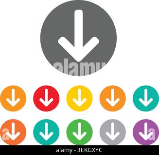 Icône de bouton de téléchargement, signe, symbole, illustration de l'interface utilisateur de téléchargement Illustration de Vecteur