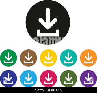 Icône de bouton de téléchargement, signe, symbole, illustration de l'interface utilisateur de téléchargement Illustration de Vecteur