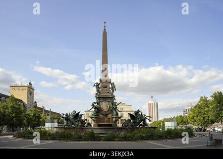 Der neobarocke Mendebrunnen auf dem Augustusplatz, Leipzig, Sachsen, Deutschland Banque D'Images