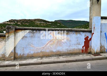 Street Art à Bosa, Sardaigne, Italie Banque D'Images